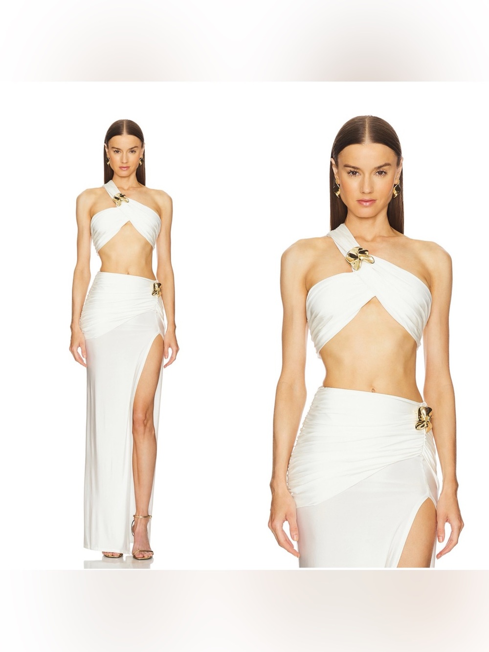 NWT × Michael Costello REVOLVE Magnolia Top in ivory